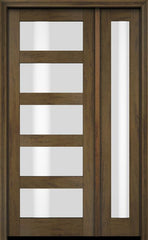WDMA 47x80 Door (3ft11in by 6ft8in) Exterior Swing Mahogany Modern 5 Lite Shaker Single Entry Door Sidelight 3