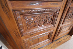 WDMA 48x120 Door (4ft by 10ft) Exterior Mahogany Tuscany Style Hand Carved Single Door scroll motif 4