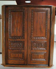 WDMA 48x120 Door (4ft by 10ft) Exterior Mahogany Tuscany Style Hand Carved Single Door scroll motif 6