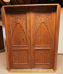 WDMA 48x120 Door (4ft by 10ft) Exterior Mahogany Moroccan Style Hand Carved Single Door 2