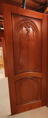 WDMA 48x120 Door (4ft by 10ft) Exterior Mahogany AN-2013-1 Hand Carved 2-Panel Art Nouveau Single Door 2