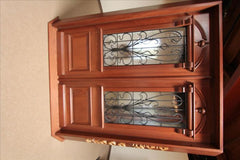 WDMA 48x120 Door (4ft by 10ft) Exterior Mahogany AN-2009-1 Hand Carved Art Nouveau Forged Iron Glass Single Door 2