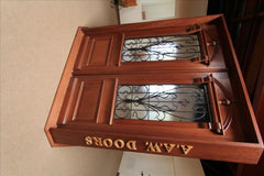 WDMA 48x120 Door (4ft by 10ft) Exterior Mahogany AN-2009-1 Hand Carved Art Nouveau Forged Iron Glass Single Door 4