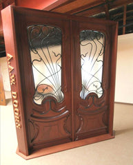 WDMA 48x120 Door (4ft by 10ft) Exterior Mahogany AN-2014-1 Hand Carved Art Nouveau Forged Iron Glass Single Door 2