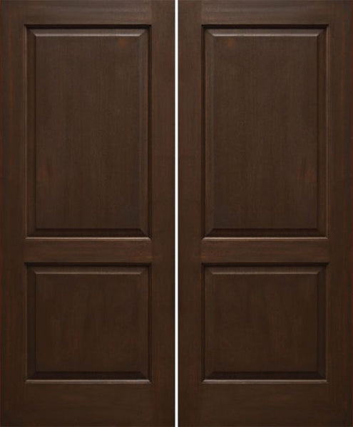 WDMA 48x80 Door (4ft by 6ft8in) Interior Mahogany 80in Two Panel Square Ovalo Sticking Double Door 1
