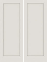 WDMA 48x80 Door (4ft by 6ft8in) Interior Swing Smooth 80in Primed 1 Panel Shaker Double Door|1-3/4in Thick 1
