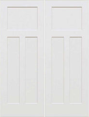 WDMA 48x80 Door (4ft by 6ft8in) Interior Swing Smooth 80in 3-Panel Craftsman Primed Double Door 1