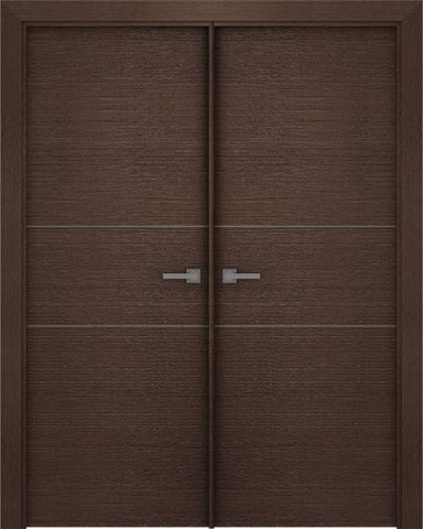 WDMA 48x80 Door (4ft by 6ft8in) Interior Barn Wenge Prefinished Maya Lock Rail Modern Double Door 1