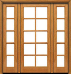 WDMA 48x80 Door (4ft by 6ft8in) Patio Mahogany 80in 10 lite French Single Door/2side IG Glass 1