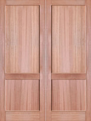 WDMA 48x80 Door (4ft by 6ft8in) Interior Barn Mahogany 2-Panel Solid Shaker Style Double Door SH-17 1