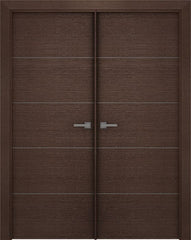 WDMA 48x80 Door (4ft by 6ft8in) Interior Swing Wenge Prefinished Maya 4P Modern Double Door 1