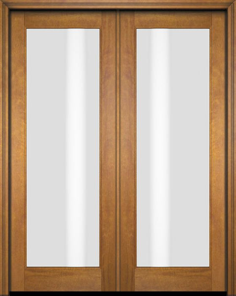 WDMA 48x80 Door (4ft by 6ft8in) Exterior Barn Mahogany Full Lite or Interior Double Door Standard Size 1