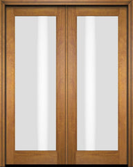 WDMA 48x80 Door (4ft by 6ft8in) Exterior Barn Mahogany Full Lite or Interior Double Door Standard Size 1
