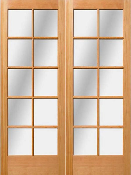 WDMA 48x80 Door (4ft by 6ft8in) Exterior Fir 80 in1-3/4in 10 Light Double Door 1