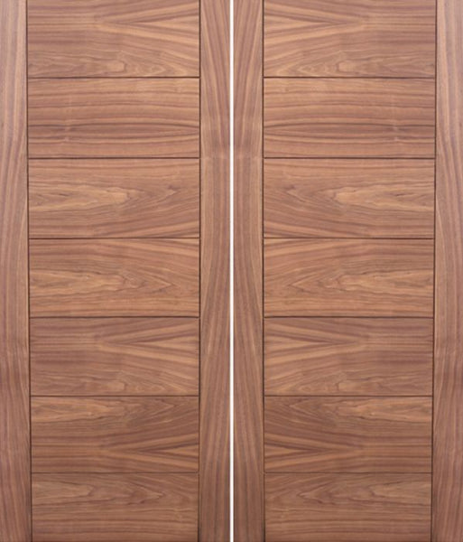 WDMA 48x80 Door (4ft by 6ft8in) Interior Swing Walnut Contemporary Modern Double Door MD 15 1