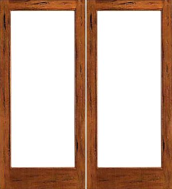 WDMA 48x80 Door (4ft by 6ft8in) French Tropical Hardwood Rustic-1-lite Solid IG Glass Double Door 1