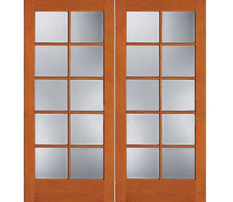 WDMA 48x80 Door (4ft by 6ft8in) French Fir 1510 10-Lite Exterior Double Door 1