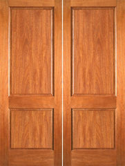 WDMA 48x80 Door (4ft by 6ft8in) Interior Barn Mahogany P-620 Wood 2 Panel Double Door 1