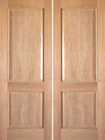 WDMA 48x80 Door (4ft by 6ft8in) Interior Swing Tropical Hardwood Rustic-3 2 Panel Double Door 1