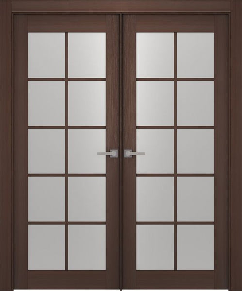 WDMA 48x80 Door (4ft by 6ft8in) Interior Barn Wenge Prefinished Maya 10 Lite Modern Double Door 1