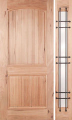 WDMA 48x80 Door (4ft by 6ft8in) Exterior Walnut Rustica Single Door/1side Clear Glass and Cage 1