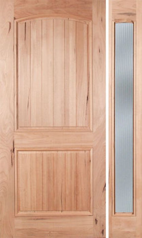 WDMA 48x80 Door (4ft by 6ft8in) Exterior Walnut Rustica Single Door/1side Reed Glass 1