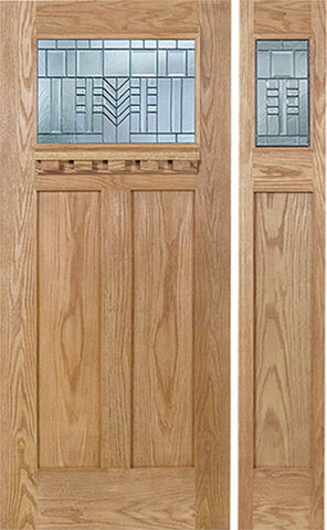 WDMA 48x80 Door (4ft by 6ft8in) Exterior Oak Pearce Single Door/1side w/ C Glass 1