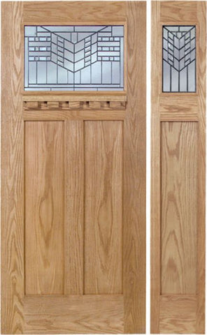 WDMA 48x80 Door (4ft by 6ft8in) Exterior Oak Pearce Single Door/1side w/ E Glass 1