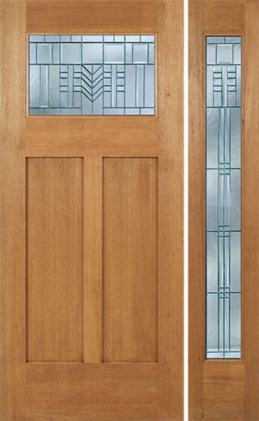 WDMA 48x80 Door (4ft by 6ft8in) Exterior Mahogany Pearce Single Door/1 Full-lite side w/ C Glass 1