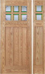 WDMA 48x80 Door (4ft by 6ft8in) Exterior Oak Randall Single Door/1side w/ MO Glass 1