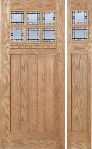 WDMA 48x80 Door (4ft by 6ft8in) Exterior Oak Randall Single Door/1side w/ N Glass 1