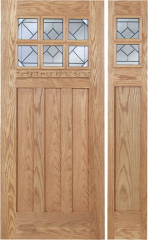 WDMA 48x80 Door (4ft by 6ft8in) Exterior Oak Randall Single Door/1side w/ Q Glass 1