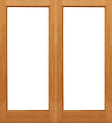 WDMA 48x84 Door (4ft by 7ft) Interior Swing Mahogany 1-lite Brazilian IG Glass Double Door 1