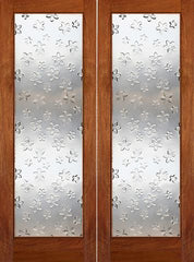 WDMA 48x84 Door (4ft by 7ft) Interior Swing Mahogany Double Door 1-Lite FG-8 Blooming Glass 1