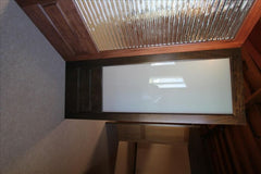 WDMA 48x84 Door (4ft by 7ft) Interior Barn Mahogany Contemporary Double Door 1-Lite FG-2 Small Wave Glass 4