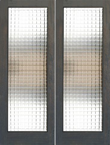 WDMA 48x84 Door (4ft by 7ft) Interior Swing Mahogany Double Door 1-Lite FG-10 Weaving Glass 1