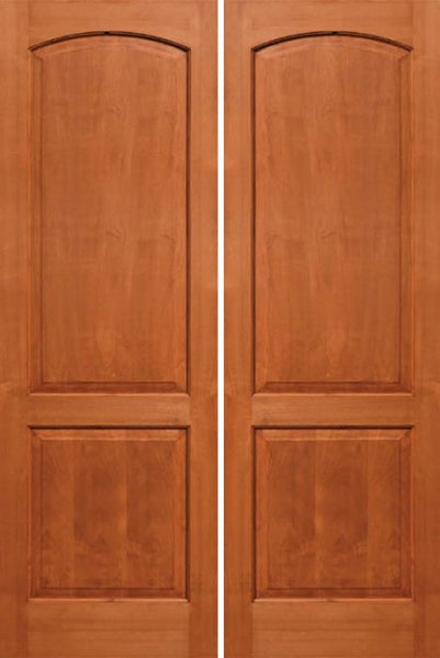 WDMA 48x96 Door (4ft by 8ft) Interior Alder 96in Two Panel Soft Arch Ovalo Sticking Double Door 1