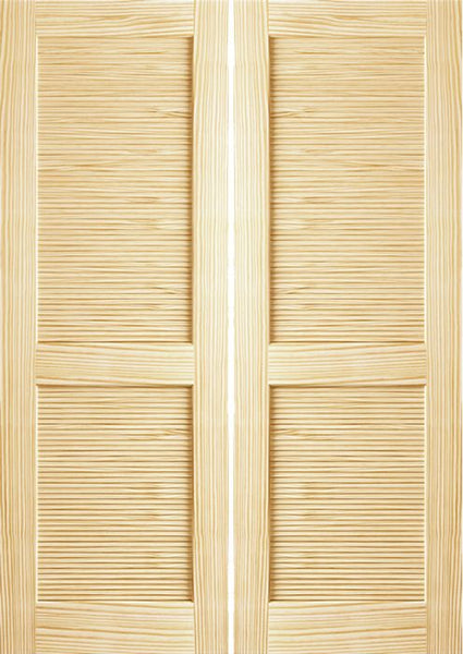 WDMA 48x96 Door (4ft by 8ft) Interior Barn Pine 96in Louver/Louver Clear Double Door 1