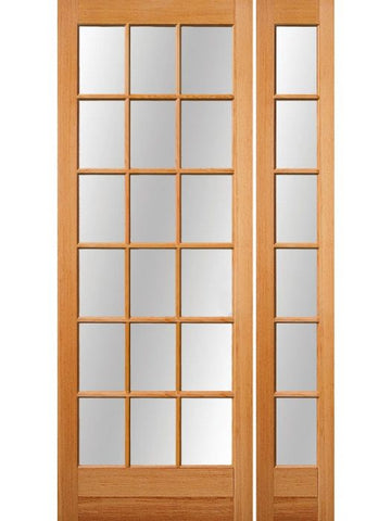 WDMA 48x96 Door (4ft by 8ft) Exterior Fir 1-3/4in 18 Lite Doors 1 Sidelight 1