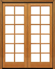 WDMA 48x96 Door (4ft by 8ft) French Mahogany 96in 12 lite Double Door IG Glass 1