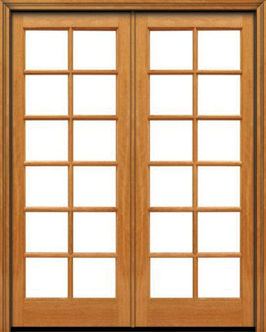 WDMA 48x96 Door (4ft by 8ft) Patio Mahogany 96in 12 lite French Double Door IG Glass 1