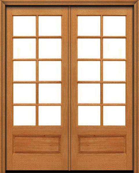 WDMA 48x96 Door (4ft by 8ft) French Mahogany 96in 10 lite 1 Panel Double Door IG Glass 1