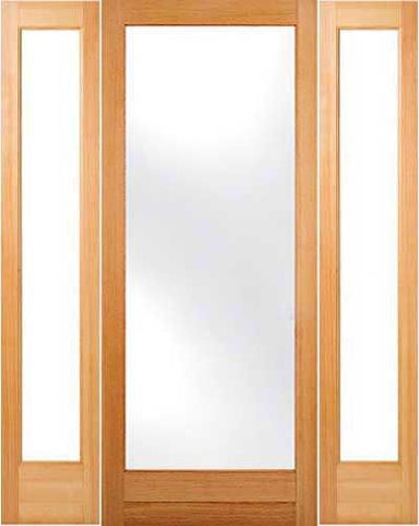 WDMA 48x96 Door (4ft by 8ft) Patio Fir 1-3/4in Full Lite Exterior Doors 2 Sidelight 96in 1