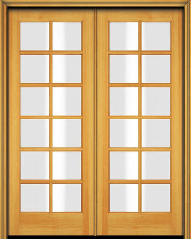 WDMA 48x96 Door (4ft by 8ft) Patio Fir 96in 12 Lite French Double Door 1