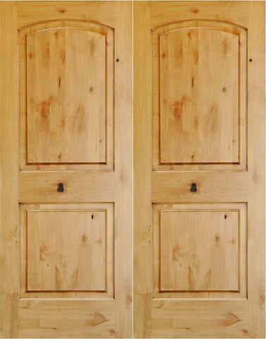 WDMA 48x96 Door (4ft by 8ft) Interior Swing Knotty Alder 96in 2 Panel Arch Double Door 1-3/4in Thick KW-121 1