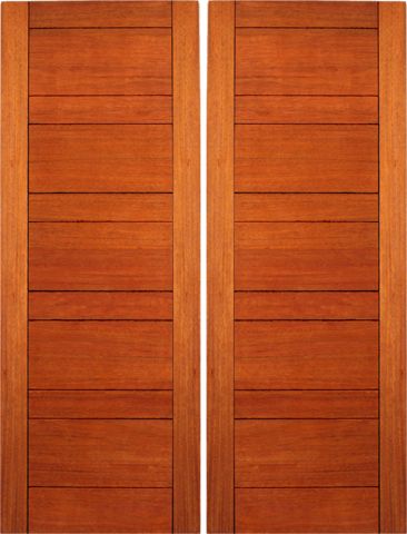 WDMA 48x96 Door (4ft by 8ft) Interior Swing Mahogany RB-01 Contemporary Modern Double Door 1