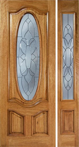 WDMA 48x96 Door (4ft by 8ft) Exterior Mahogany La Jolla Single Door/1side w/ BO Glass - 8ft Tall 1