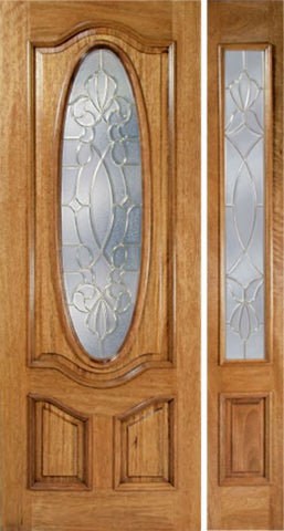 WDMA 48x96 Door (4ft by 8ft) Exterior Mahogany La Jolla Single Door/1side w/ CO Glass - 8ft Tall 1