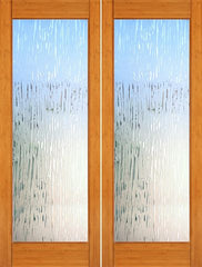WDMA 48x96 Door (4ft by 8ft) Interior Swing Bamboo BM-37 Contemporary Full Lite Glacier Glass Double Door 1