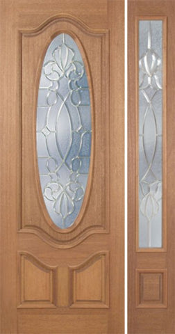 WDMA 48x96 Door (4ft by 8ft) Exterior Mahogany Carmel Single Door/1side w/ CO Glass - 8ft Tall 1